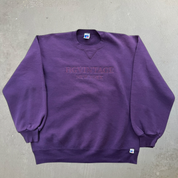 J- Vintage HG Vintage New York Embroidered Text Purple Russell Made In USA Crewneck - L