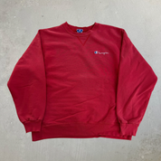 Vintage Champion Embroidered Text Logo Made In USA Crewneck - L