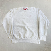 J- Supreme SS21 Small Box Logo Embroidered Grey Crewneck - M