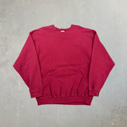 F- Vintage 90s Nike Burgundy Embroidered Swoosh Crewneck