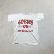 F- Vintage '92 San Francisco 49ers NFL Text & Logo Single Stitch Tee