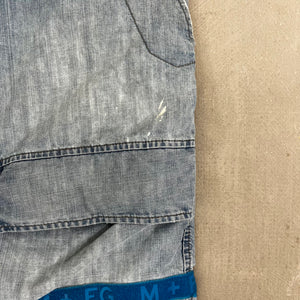 D- Vintage Marithé Francois Girbaud Blue Stitching Denim Carpenter Jorts