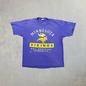 F- Vintage '95 Minnesota Vikings NFL Official Schedule Graphic Made In USA Tee