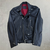 All Saints Biker Style Zip Up Leather Jacket - M