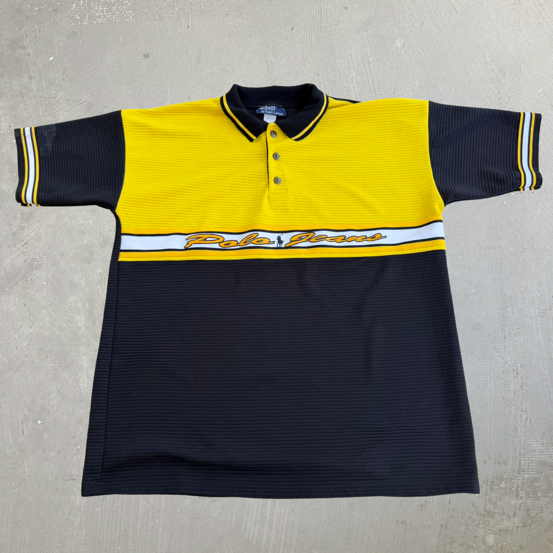 J- Vintage Polo Jeans RL Graphic Made In USA Polo Shirt - OSFA (fits XL)