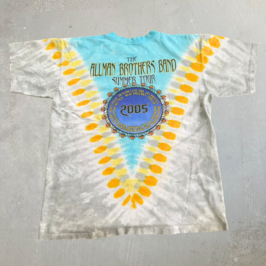 J- Vintage '05 Allman Brothers Band 2005 Summer Tour Tie Dye Tee - XL