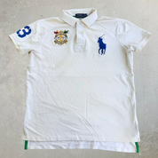 J- Vintage Polo RL Marine Supplies Embroidered Logo Polo Shirt - M