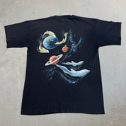 J- Vintage '90 Harlequins Animals In Space Graphic Single Stitch Tee - L