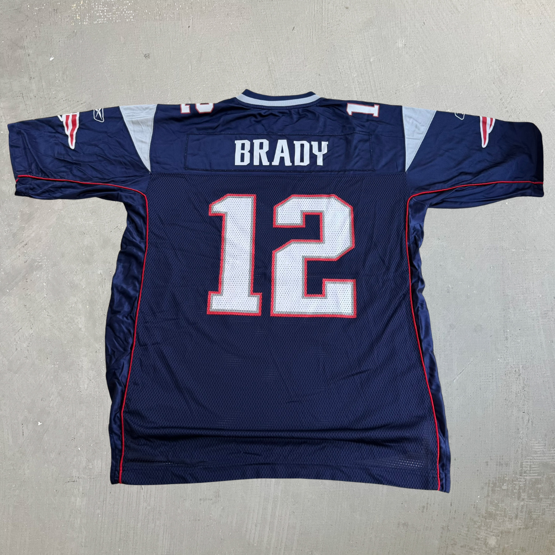 J- Vintage New England Patriots Tom Brady NFL Reebok Football Jersey - XL