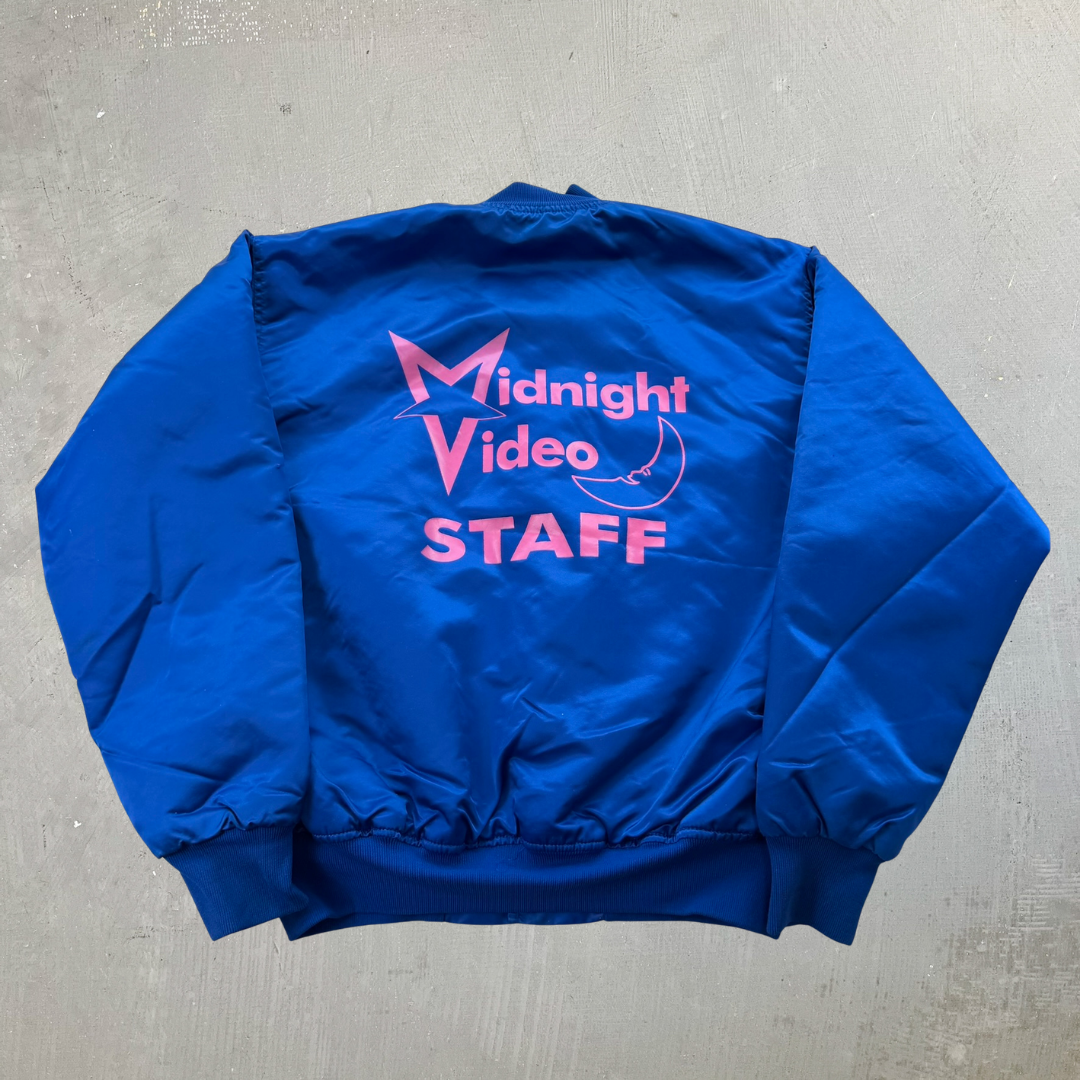 J- Vintage Midnight Video Staff Made In USA Bomber Jacket - XL
