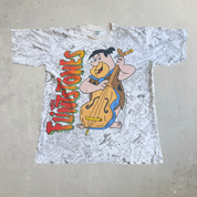 J- Vintage Flintstones All Over Print Graphic Single Stitch Tee - L