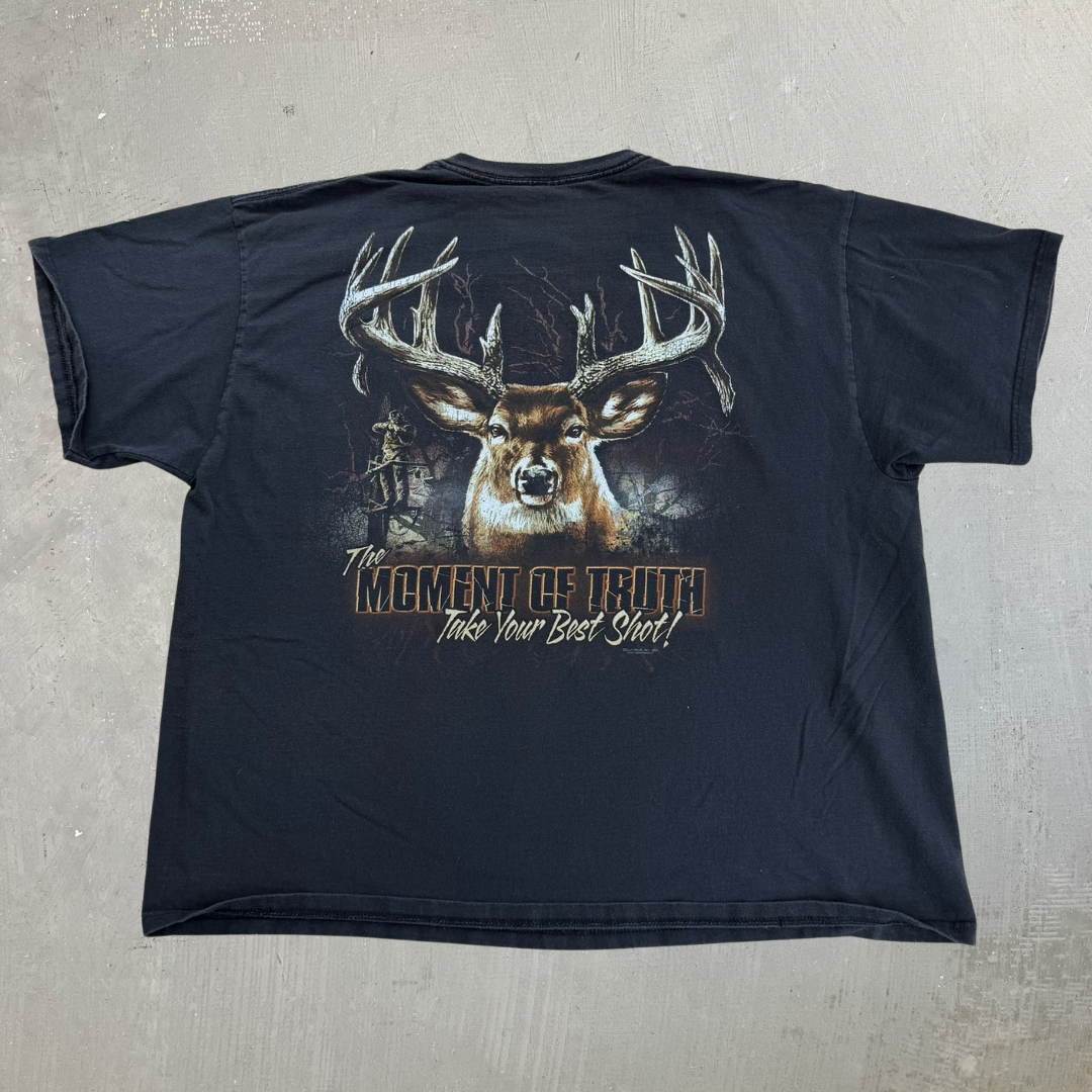 J- Vintage '06 Buckwear The Moment Of Truth Deer Text & Graphic Tee - 2XL