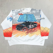 J- Vintage Nascar Dale Earnhardt The Intimidator All Over Print Made In USA Crewneck - 2XL