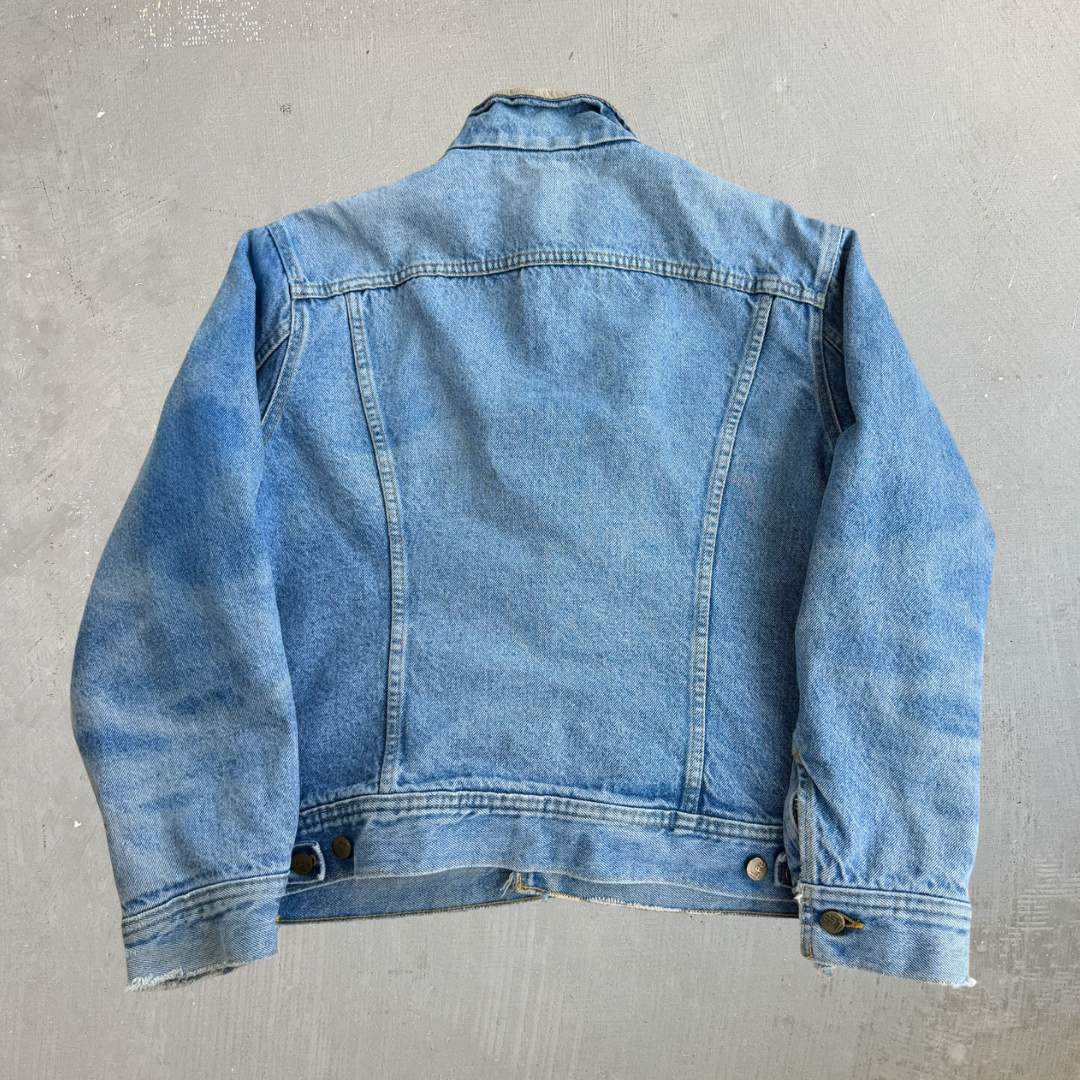 J- Vintage 80s Lee Stormrider Blanket Lined Denim Jacket - 40 (fits L)