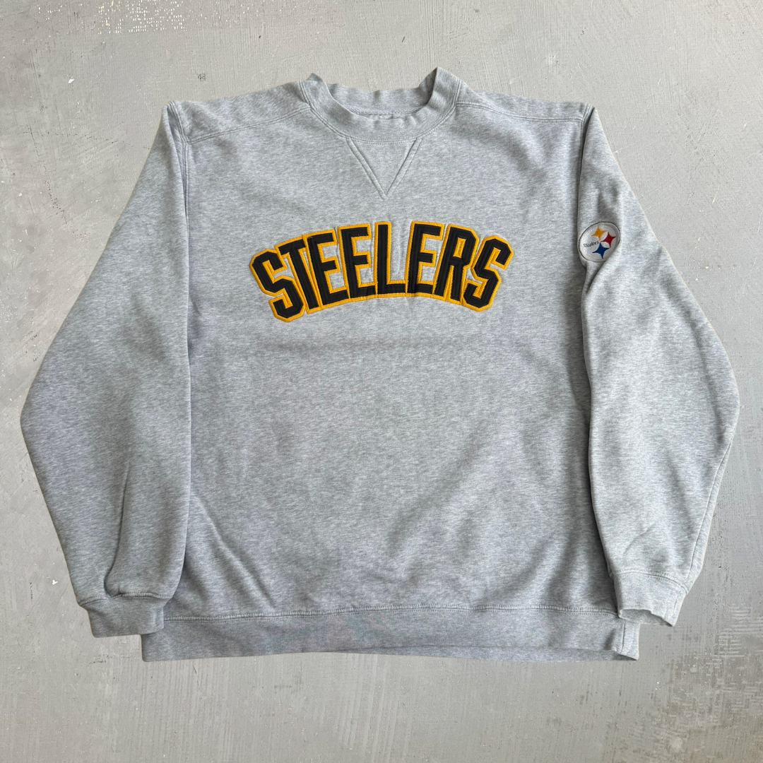 J- Vintage Pittsburgh Steelers NFL Reebok Embroidered Text Logo Crewneck - M