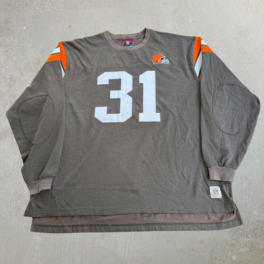 J- Vintage Cleveland Browns William Green NFL Reebok Jersey Style Long Sleeve Tee - 2Xl