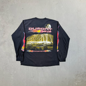 F- Vintage Dumont Night Life Flames Graphic Long Sleeve Tee