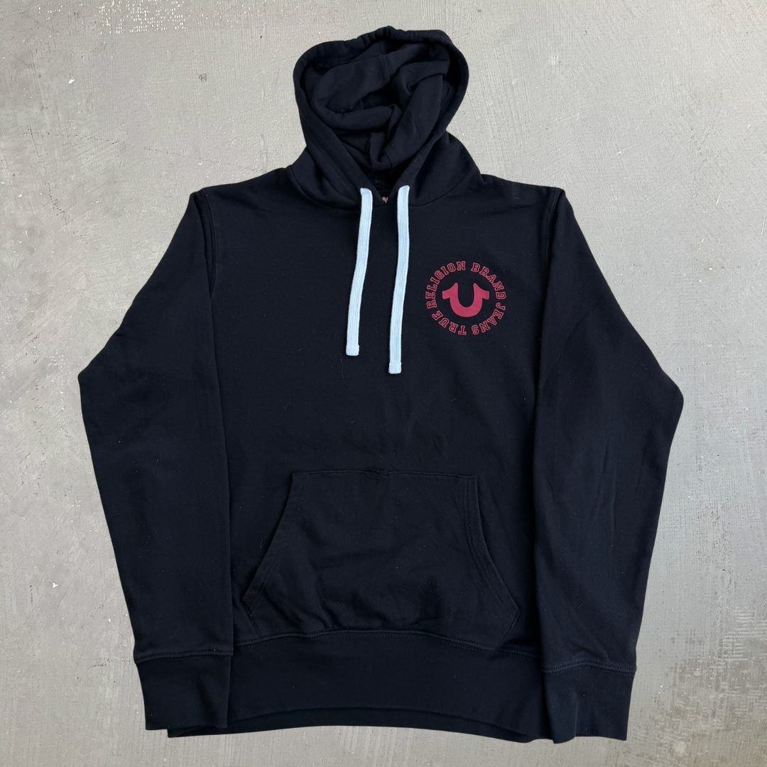 Vintage True Religion Brand Text Graphic Hoodie- L