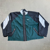 J- Vintage 90s Nike Embroidered Swoosh Zip Up Lightweight Windbreaker Jacket - XL