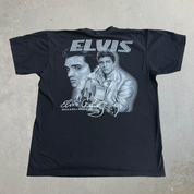 J- Vintage Elvis Presley Playing Guitar Graphic & Text Tee - XL