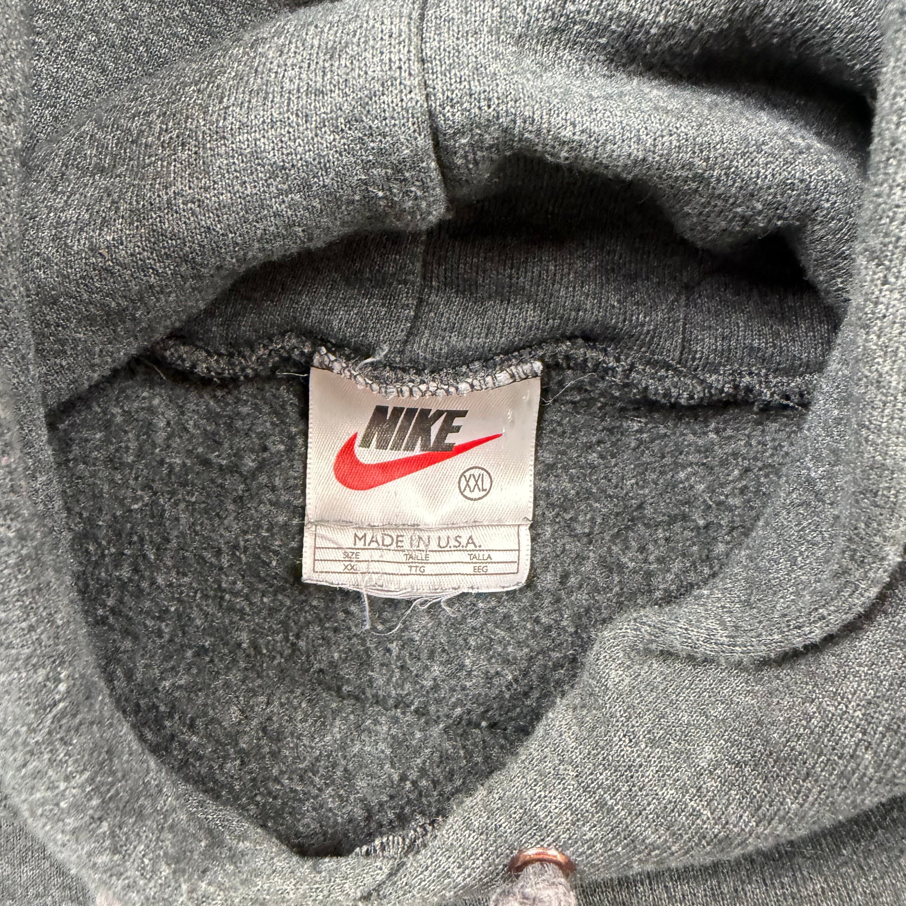 F- Vintage 90s Nike Athletic Text Made In USA Hoodie