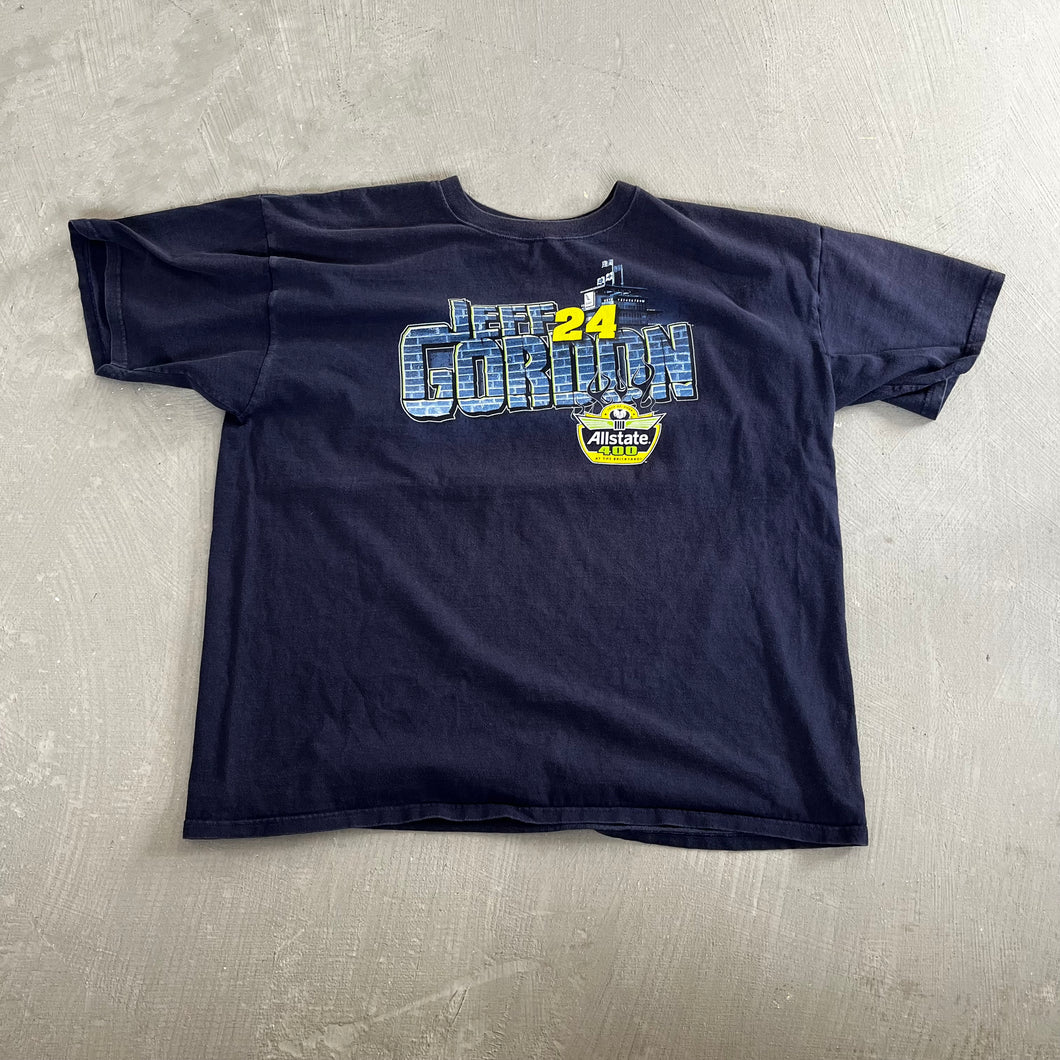F- 2008 Nascar Chase Authentic Jeff Gordon All State 400 Text & Picture Tee