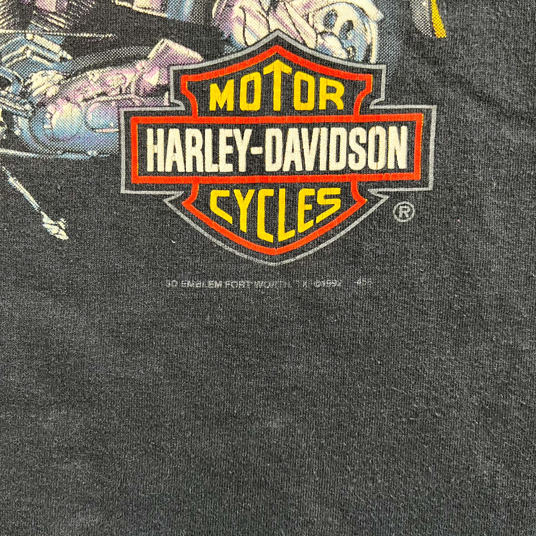 F- Vintage '92 Harley Davidson Kamloops BC Canada American Born & Breed Single Stitch Tee