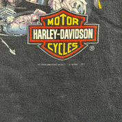 F- Vintage '92 Harley Davidson Kamloops BC Canada American Born & Breed Single Stitch Tee