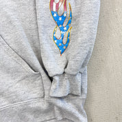 F- Vintage '01 Harley Davidson Oakland Flames Sleeves Zip Up Hoodie