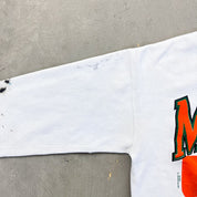 F- Vintage '89 University Of Miami Hurricanes Mascot & Text Lee Crewneck