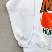 F- Vintage '89 University Of Miami Hurricanes Mascot & Text Lee Crewneck