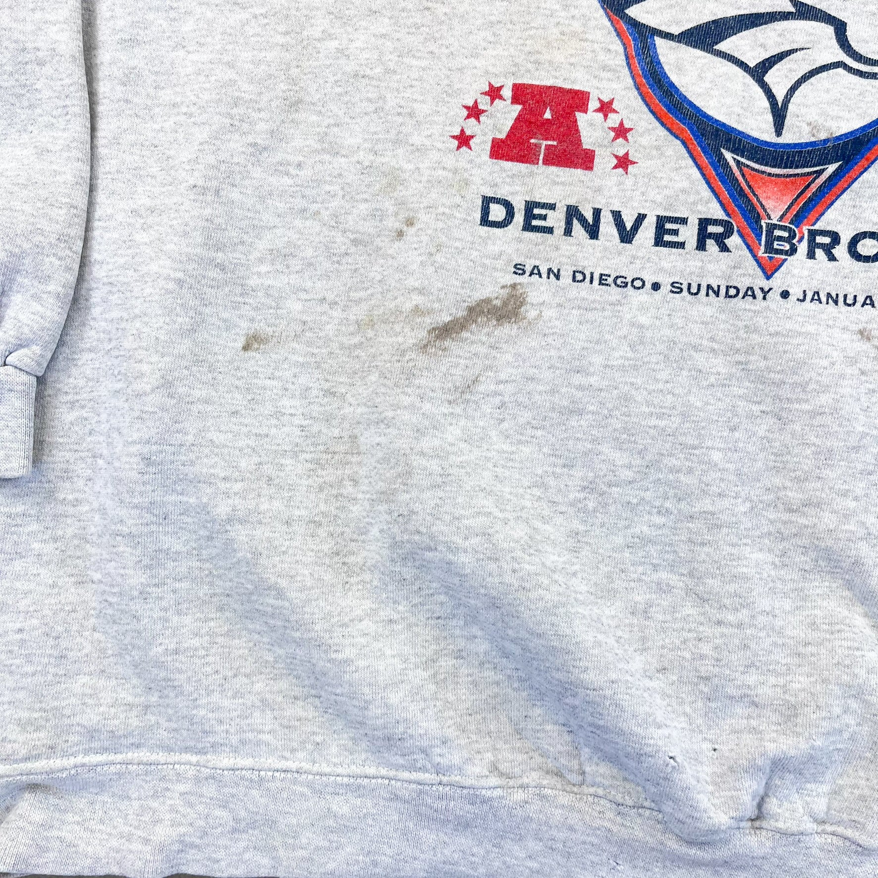F- Vintage '98 Denver Broncos AFC Champions NFL Logo Athletic Crewneck