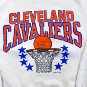 F- Vintage Cleveland Cavaliers NBA Logo 7 Text & Basketball Hoop Crewneck