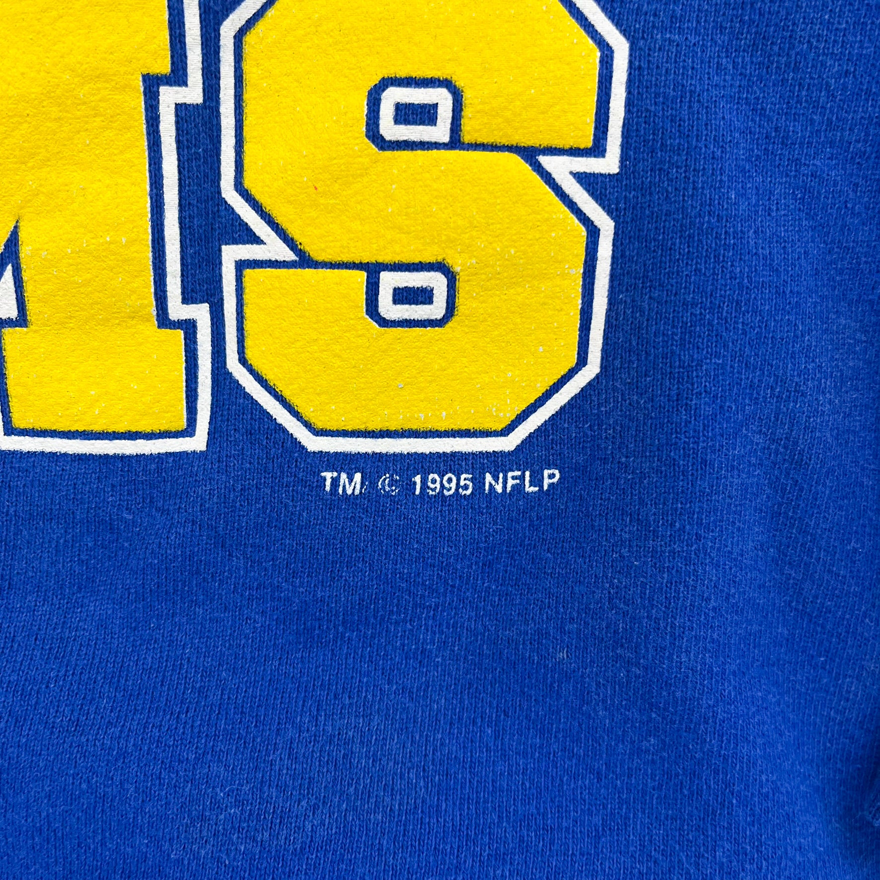F- Vintage '95 St Louis Rams NFL Starter Embroidered Text Crewneck