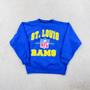 F- Vintage '95 St Louis Rams NFL Starter Embroidered Text Crewneck