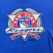 F- Vintage '91 New York Rangers NHL Logo & Text Single Stitch Tee