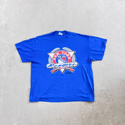 F- Vintage '91 New York Rangers NHL Logo & Text Single Stitch Tee