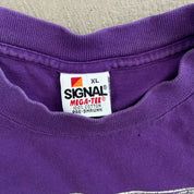 F- Vintage '90 Los Angeles Lakers NBA Logo & Text Single Stitch Tee