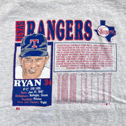 F- Vintage '91 Texas Rangers MLB Nolan Ryan Picture Single Stitch Tee