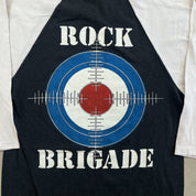 F- Vintage Def Leppard Rock Brigade Baseball Raglan Single Stitch Tee