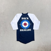 F- Vintage Def Leppard Rock Brigade Baseball Raglan Single Stitch Tee