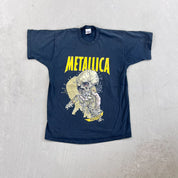 F- Vintage Metallica Fixxer Skulls & Text Single Stitch Tee