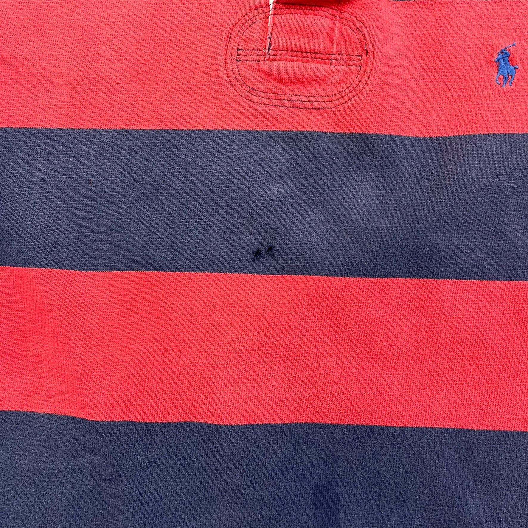 F- Vintage Polo Ralph Lauren Navy/Red Stripped Rugby Shirt