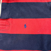 F- Vintage Polo Ralph Lauren Navy/Red Stripped Rugby Shirt