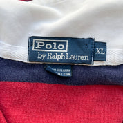 F- Vintage Polo Ralph Lauren Navy/Red Stripped Rugby Shirt