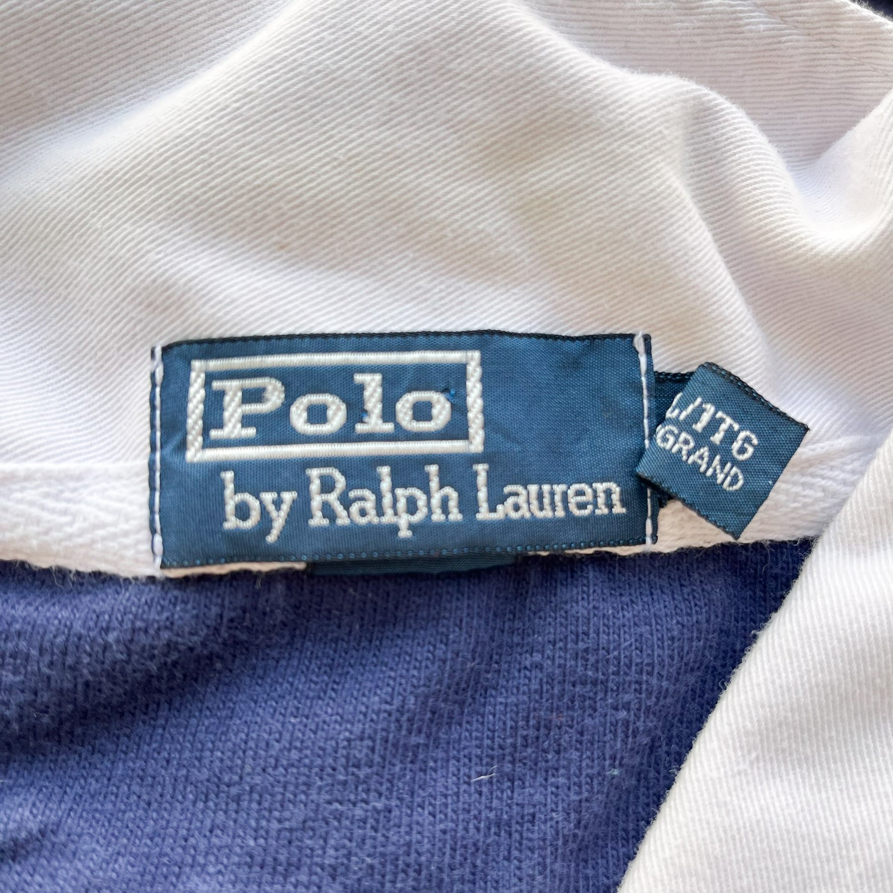 F- Vintage Polo Ralph Lauren Navy Rugby Shirt