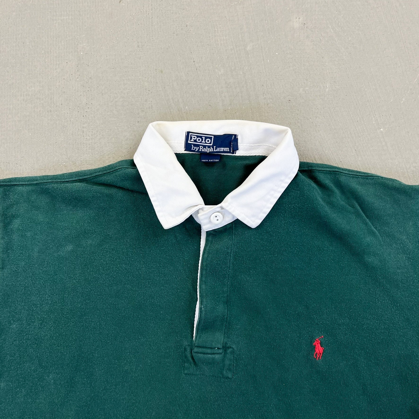 F- Vintage Polo Ralph Lauren Dark Green Rugby Shirt