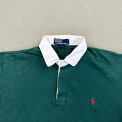 F- Vintage Polo Ralph Lauren Dark Green Rugby Shirt
