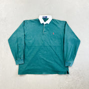 F- Vintage Polo Ralph Lauren Dark Green Rugby Shirt