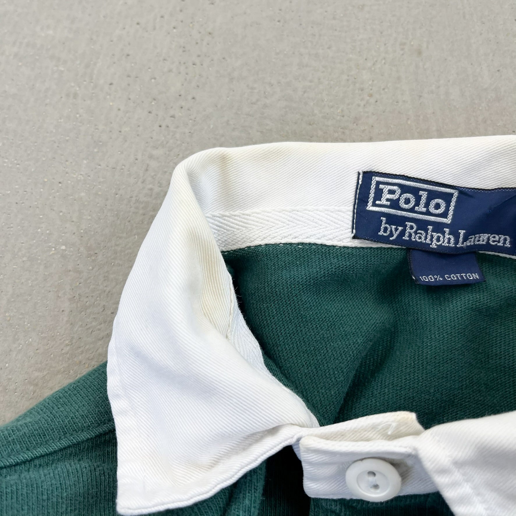 F- Vintage Polo Ralph Lauren Dark Green Rugby Shirt